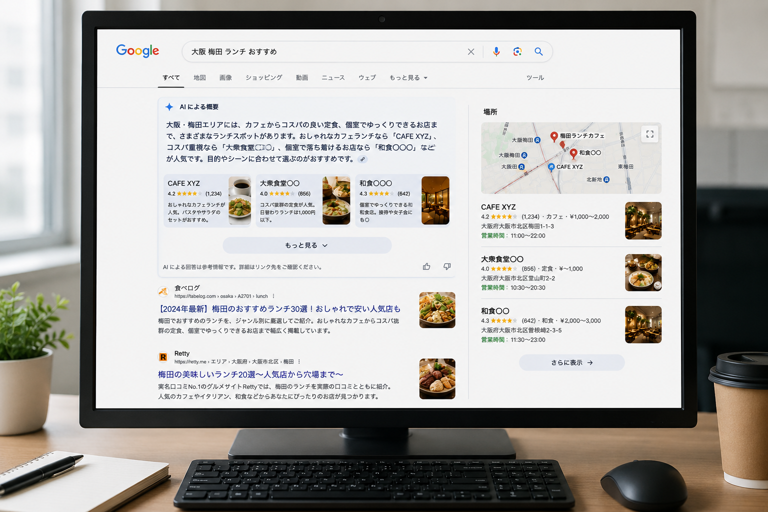 Google AI Overview（AIによる概要）の表示例